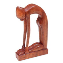 Load image into Gallery viewer, Indonesian Hand-Carved Signed Wood Tabletop Yoga Sculpture - Camel Pose | NOVICA
