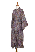 Load image into Gallery viewer, Sienna Purple Floral Batik on Rayon Long Robe from Indonesia - Floral Mansion | NOVICA
