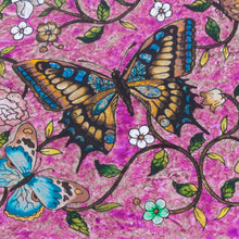 Load image into Gallery viewer, Reverse Painted Glass Decorative Box with Butterflies - Purple Winter Butterflies | NOVICA

