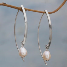 Load image into Gallery viewer, Sterling Silver and Cultured Pearl Drop Earrings - Ever After | NOVICA
