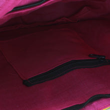 Load image into Gallery viewer, Multicolored Embroidered Tote Handbag from India - Elephant Flower in Fuchsia | NOVICA
