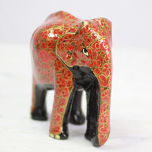 Load image into Gallery viewer, Indian Wood Painted Papier Mache Floral Elephant Sculpture - Floral Charm | NOVICA
