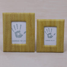 Load image into Gallery viewer, 4x6 and 3x5 Natural Fiber Rustic Photo Frames in Yellow - Rustic Memories in Yellow | NOVICA
