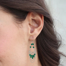 Load image into Gallery viewer, Sterling Silver and Agate Chandelier Earrings from Bali - Crescent Palace | NOVICA

