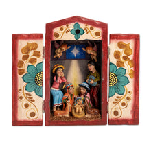 Load image into Gallery viewer, Handcrafted Christmas Manger Scene Retablo Diorama - Nativity in the Highlands | NOVICA
