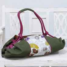 Load image into Gallery viewer, Batik Cotton Floral Duffel Bag in Clay from India - Beach Outing | NOVICA
