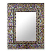 Load image into Gallery viewer, Fair Trade Reverse Painted Glass Wall Mirror from Peru - Colorful Reflection | NOVICA
