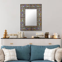 Load image into Gallery viewer, Fair Trade Reverse Painted Glass Wall Mirror from Peru - Colorful Reflection | NOVICA
