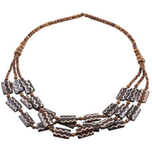 Load image into Gallery viewer, Handmade Brown Beaded Bone Necklace from India - Desert Radiance | NOVICA
