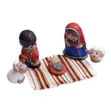 Load image into Gallery viewer, Artisan Crafted 5-Piece Mini Ceramic Nativity Scene - Christmas Innocence | NOVICA
