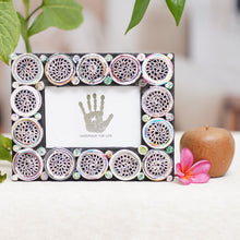 Load image into Gallery viewer, 3x5 Recycled Paper Circle Motif Photo Frame from Bali - Memory Circles | NOVICA
