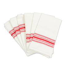 Load image into Gallery viewer, Red and White Striped Cotton Napkins (Set of 6) - Peaceful Lines | NOVICA
