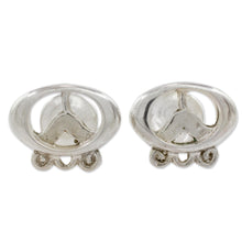 Load image into Gallery viewer, Sterling Silver Men's Mayan Cufflinks from Nicaragua - Ultimate Ajmaq | NOVICA
