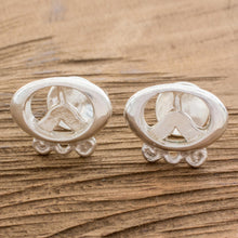 Load image into Gallery viewer, Sterling Silver Men's Mayan Cufflinks from Nicaragua - Ultimate Ajmaq | NOVICA

