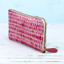 Load image into Gallery viewer, Batik Cotton Clutch Handbag in Cherry from India - Cloven Cherry | NOVICA
