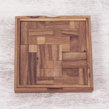 Load image into Gallery viewer, Handcrafted Square Wood Geometric Puzzle from Thailand - Geometry Game | NOVICA
