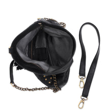 Load image into Gallery viewer, Charcoal Grey Leather Shoulder Bag from Indonesia - Stylish Lady | NOVICA
