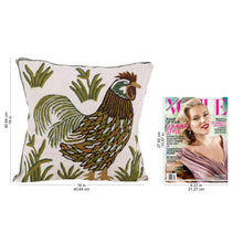 Load image into Gallery viewer, Two Embroidered Cushion Covers with Roosters from India - Rooster Crow | NOVICA
