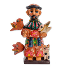 Load image into Gallery viewer, Wood Statuette of St Francis of Assisi with Animals - Saint Francis | NOVICA
