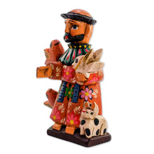 Load image into Gallery viewer, Wood Statuette of St Francis of Assisi with Animals - Saint Francis | NOVICA
