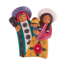 Load image into Gallery viewer, Hand-Painted Ceramic Andean Decorative Accent from Peru - Sweet Family | NOVICA

