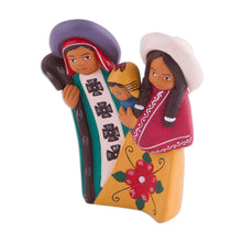 Load image into Gallery viewer, Hand-Painted Ceramic Andean Decorative Accent from Peru - Sweet Family | NOVICA

