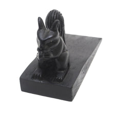 Load image into Gallery viewer, Handcrafted Wood Squirrel Doorstop in Black from Bali - Helpful Squirrel in Black | NOVICA
