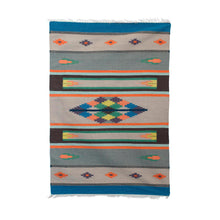 Load image into Gallery viewer, 4x6 Geometric Colorful Wool Dhurrie Rug from India - Geometric Joy | NOVICA
