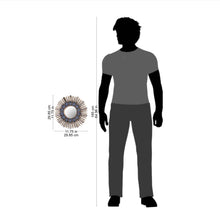 Load image into Gallery viewer, Floral Reverse Painted Glass and Wood Wall Mirror - Cuzco Blue | NOVICA
