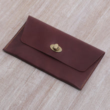 Load image into Gallery viewer, Dark Brown Leather Minimalist Clutch Wallet - Mahogany Amplop | NOVICA
