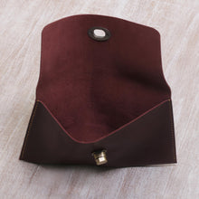 Load image into Gallery viewer, Dark Brown Leather Minimalist Clutch Wallet - Mahogany Amplop | NOVICA
