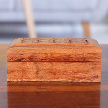 Load image into Gallery viewer, Handcrafted Floral Wood Decorative Box from India - Floral Subtlety | NOVICA
