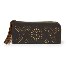 Load image into Gallery viewer, Wallet Clutch Hand Crafted from Dark Brown Leather - Prambanan Fireworks in Brown | NOVICA
