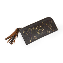 Load image into Gallery viewer, Wallet Clutch Hand Crafted from Dark Brown Leather - Prambanan Fireworks in Brown | NOVICA
