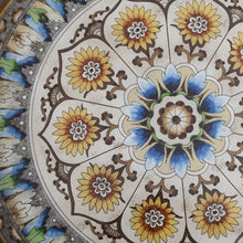 Load image into Gallery viewer, Andean Sunflower Theme Reverse-Painted Glass Tray - Blue Andean Mandala | NOVICA
