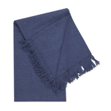 Load image into Gallery viewer, 100% Baby Alpaca Throw Blanket in Solid Azure from Peru - Blissful Dream in Azure | NOVICA
