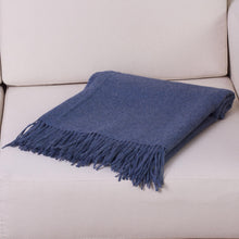 Load image into Gallery viewer, 100% Baby Alpaca Throw Blanket in Solid Azure from Peru - Blissful Dream in Azure | NOVICA

