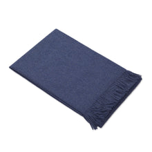 Load image into Gallery viewer, 100% Baby Alpaca Throw Blanket in Solid Azure from Peru - Blissful Dream in Azure | NOVICA
