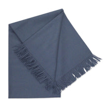 Load image into Gallery viewer, 100% Baby Alpaca Throw Blanket in Steel Blue from Peru - Blissful Dream in Steel Blue | NOVICA
