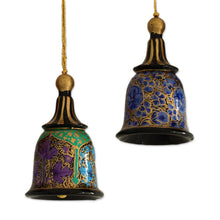 Load image into Gallery viewer, Papier Mache Bell Ornaments (Set of 5) from India - Bells of Kashmir | NOVICA

