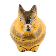 Load image into Gallery viewer, Hand-Painted Papier Mache Rabbit Decorative Box from India - Orange Rabbit | NOVICA
