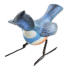 Load image into Gallery viewer, Hand Sculpted, Hand Painted Ceramic Kingfisher Figurine - Kingfisher | NOVICA
