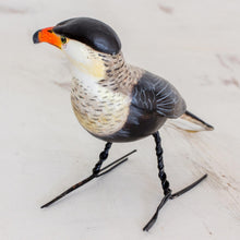 Load image into Gallery viewer, Hand Sculpted, Painted Ceramic Crested Caracara Figurine - Crested Caracara | NOVICA
