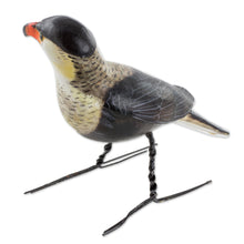 Load image into Gallery viewer, Hand Sculpted, Painted Ceramic Crested Caracara Figurine - Crested Caracara | NOVICA
