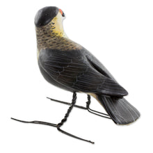 Load image into Gallery viewer, Hand Sculpted, Painted Ceramic Crested Caracara Figurine - Crested Caracara | NOVICA

