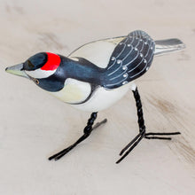 Load image into Gallery viewer, Hand Sculpted Ceramic Lesser Spotted Woodpecker Figurine - Lesser Spotted Woodpecker | NOVICA
