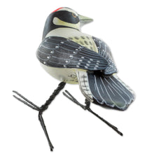 Load image into Gallery viewer, Hand Sculpted Ceramic Lesser Spotted Woodpecker Figurine - Lesser Spotted Woodpecker | NOVICA
