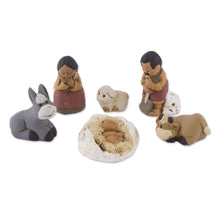 Load image into Gallery viewer, Petite Ceramic Andean Nativity Scene (6 Pieces) - Grandparents on Christmas Eve | NOVICA
