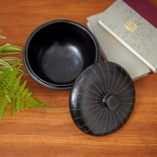 Load image into Gallery viewer, Indonesian Hand Crafted Black Terracotta Ceramic Lidded Bowl - Lombok Path | NOVICA
