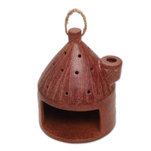 Load image into Gallery viewer, Artisan Made Terracotta Ceramic Birdhouse from Indonesia - Cozy Hut | NOVICA
